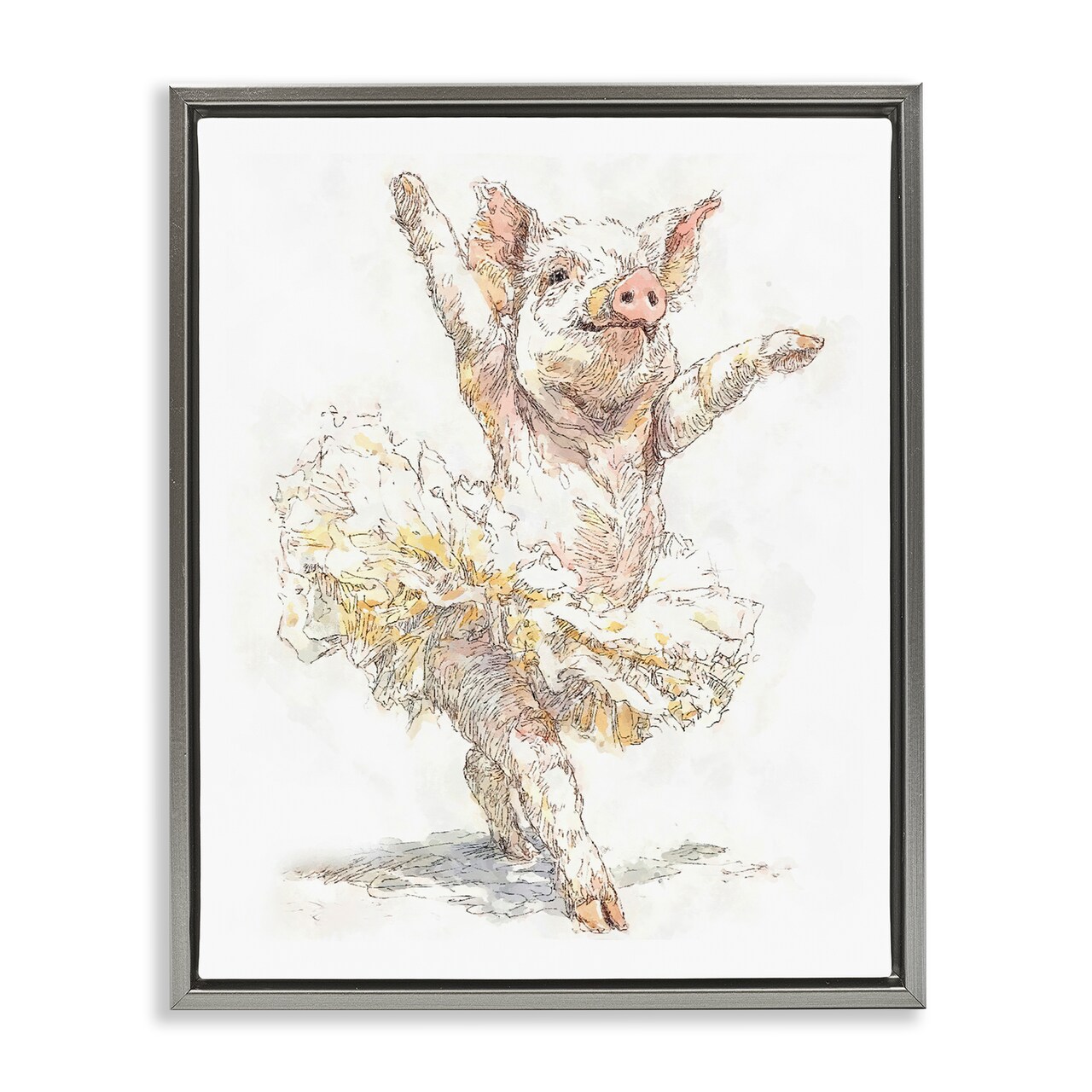Stupell Industries Ballet Pig Tutu Floating Frame, design by Ziwei Li